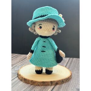 Queen Elizabeth II Handmade Crochet Doll 12”